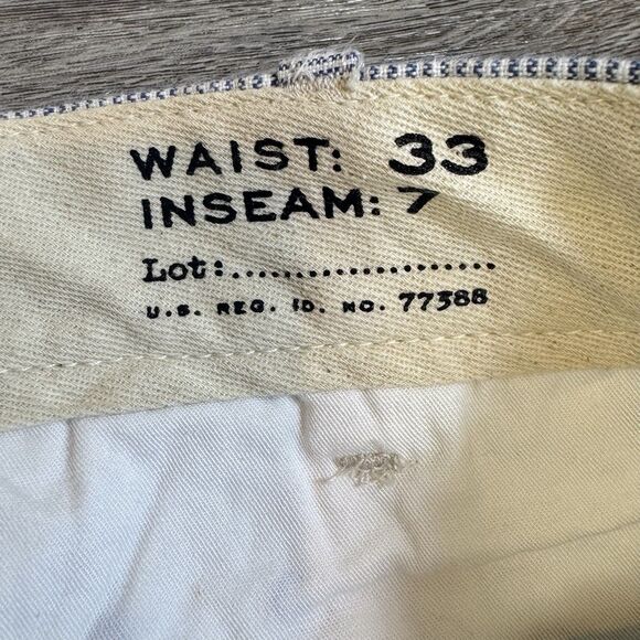 J.Crew Mens 7" Inseam Linen Shorts Size 33 Stripe White Blue Coastal Preppy NEW - Picture 8 of 10